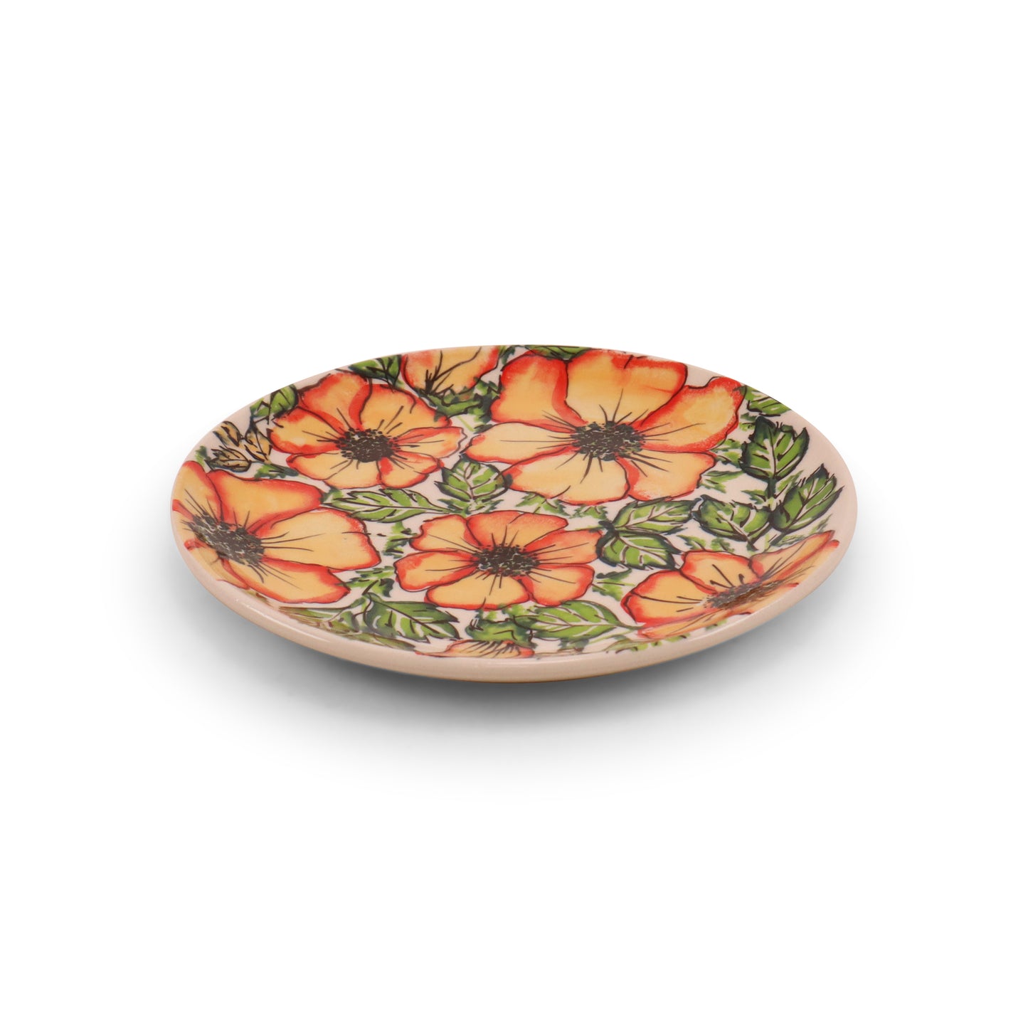 6.5" Bread Plate. Pattern: Floral Flame