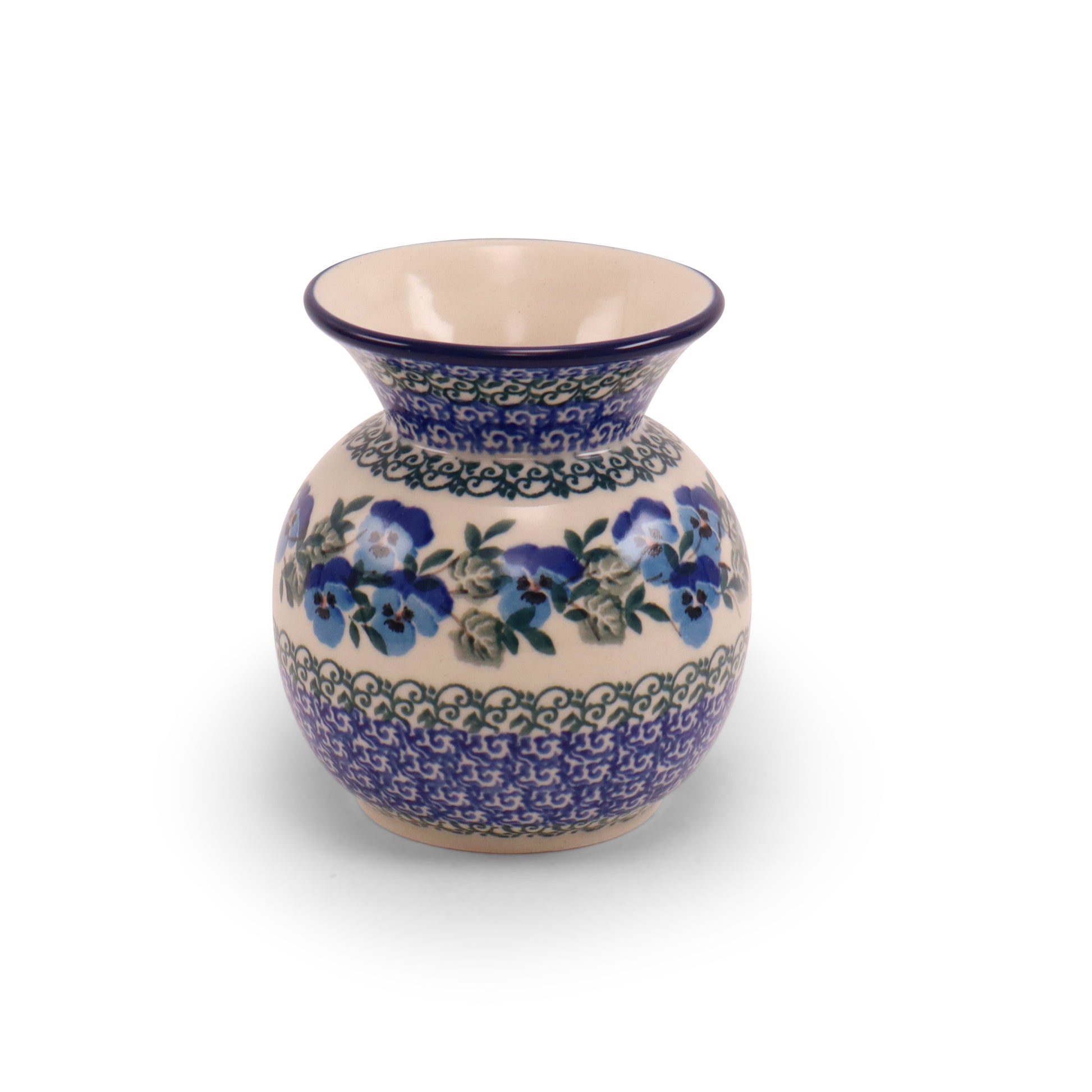 4"x5" Vase.Pattern: Pansy World