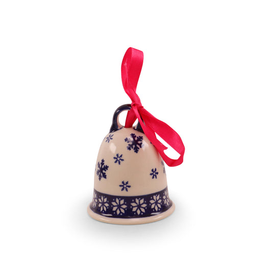 Bell Ornament. Pattern: Cobalt Snowflake