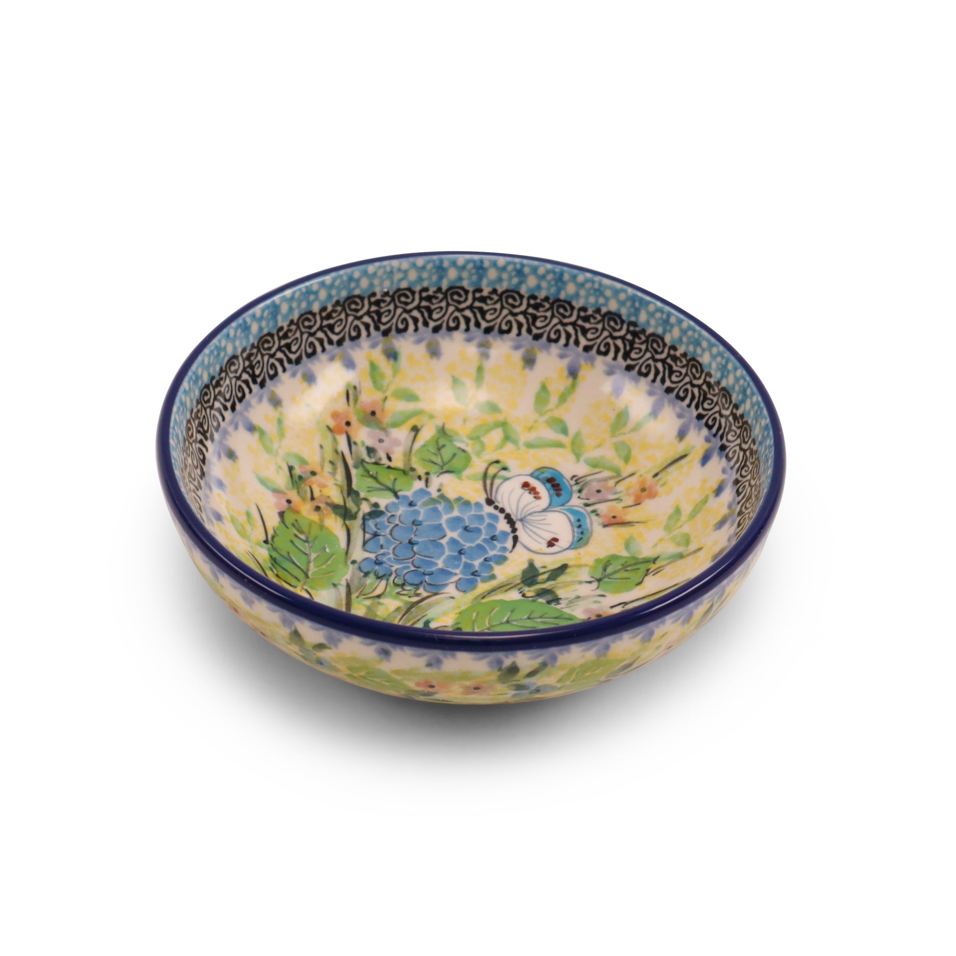 5" Round Shallow Bowl.Pattern: Hydrangea