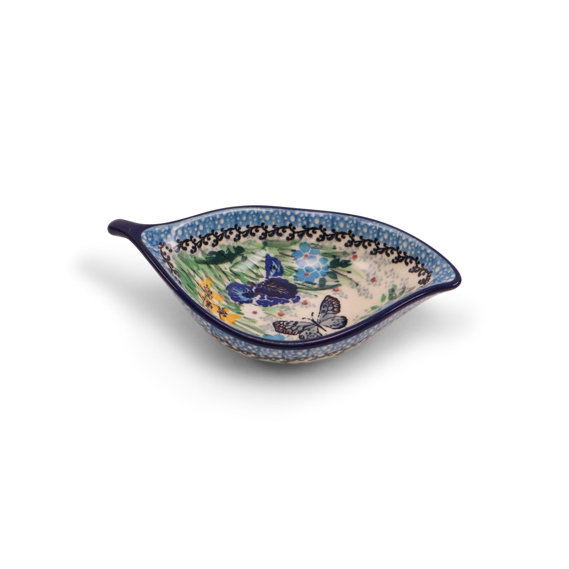 5"x3.5" Leaf Bowl.Pattern: Iris Fame