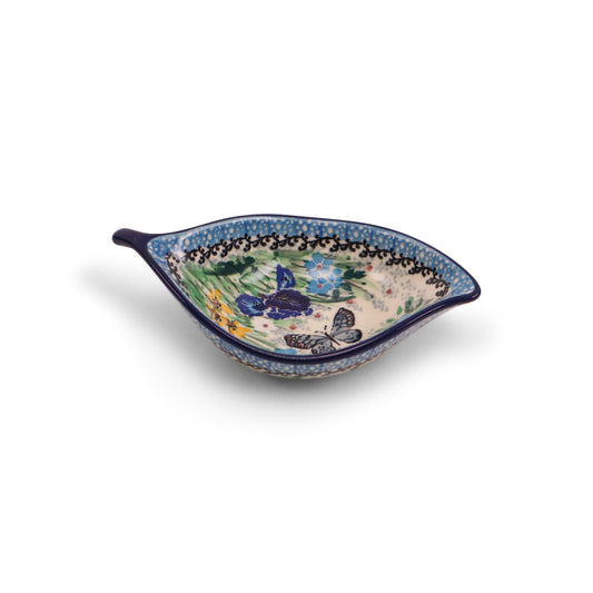 5"x3.5" Leaf Bowl.Pattern: Iris Fame