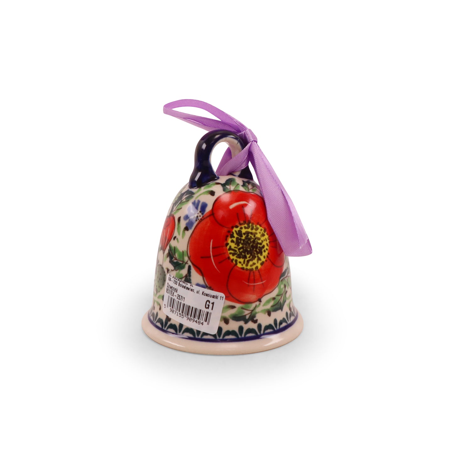 Bell Ornament. Pattern: Country Poppy