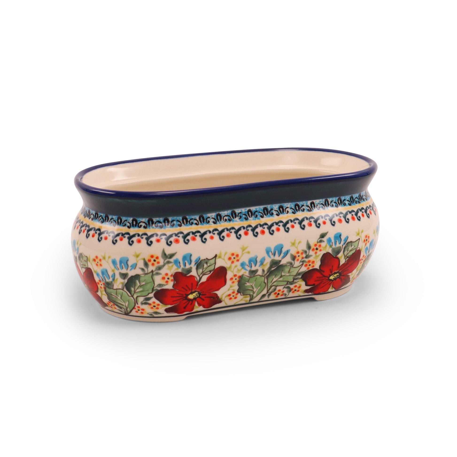 8"x4.5"x3" Flower Pot Cover. Pattern: Pot Pourri Mint