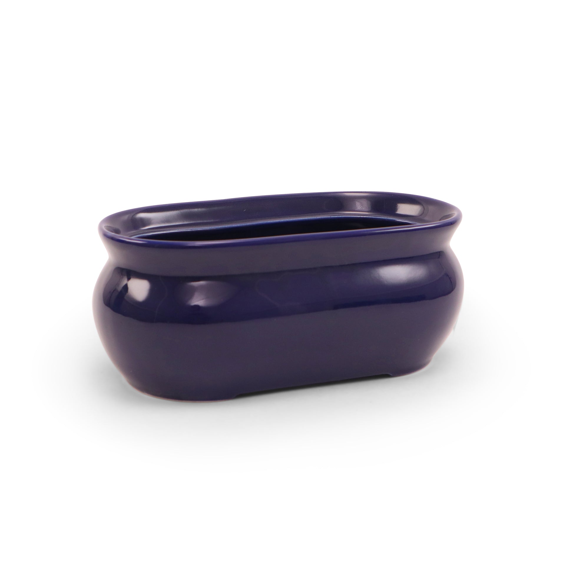 8"x4.5"x3" Flower Pot Cover. Pattern: Cobalt