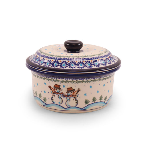 8"x5.5"x3" Tureen with Lid. Pattern: Frosty Fun