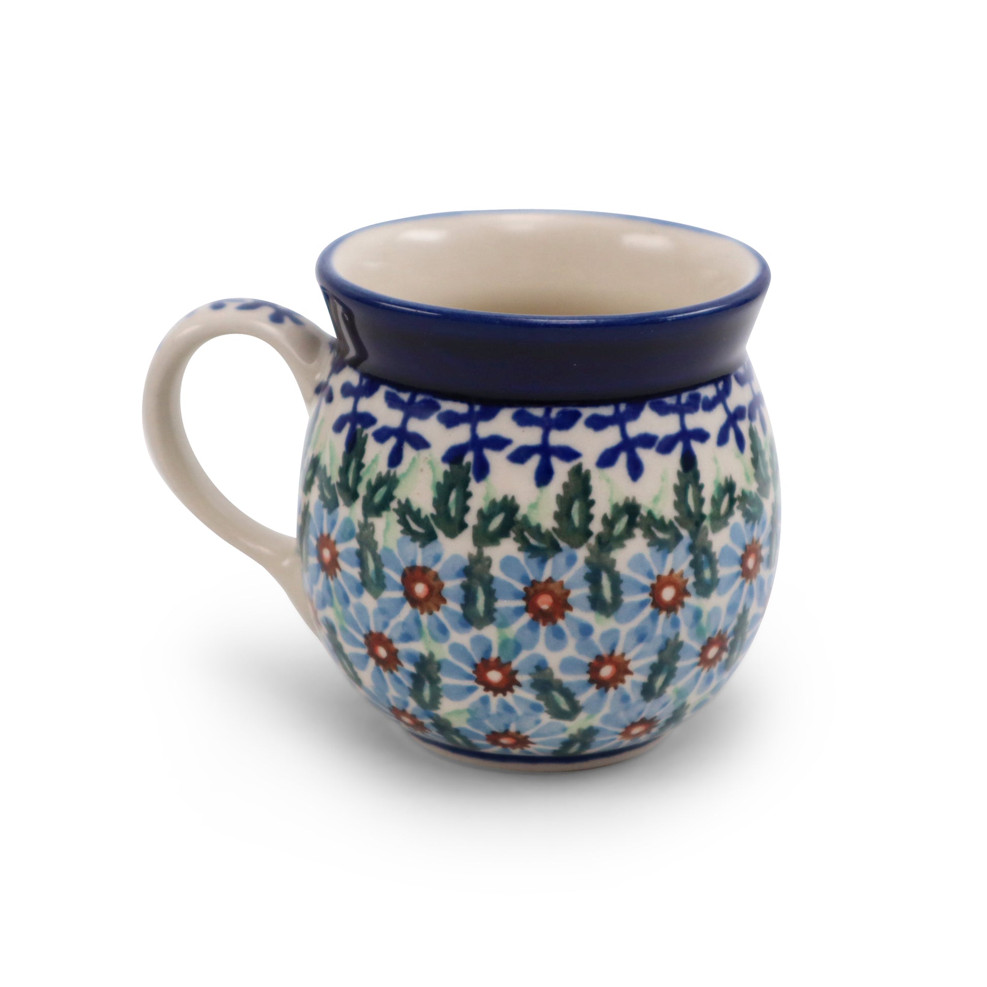 8oz Belly Mug.Pattern: Forget Me Not