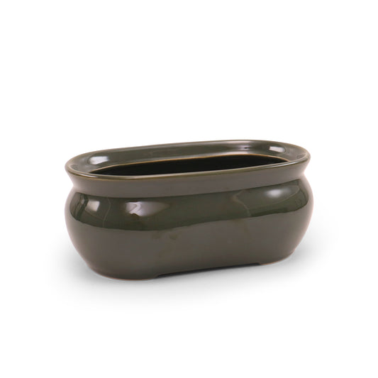 8"x4.5"x3" Flower Pot Cover. Pattern: Olive