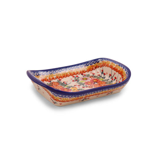 5"x7.5" Rectangular Tray with Handles. Pattern: Cinnamon Twist