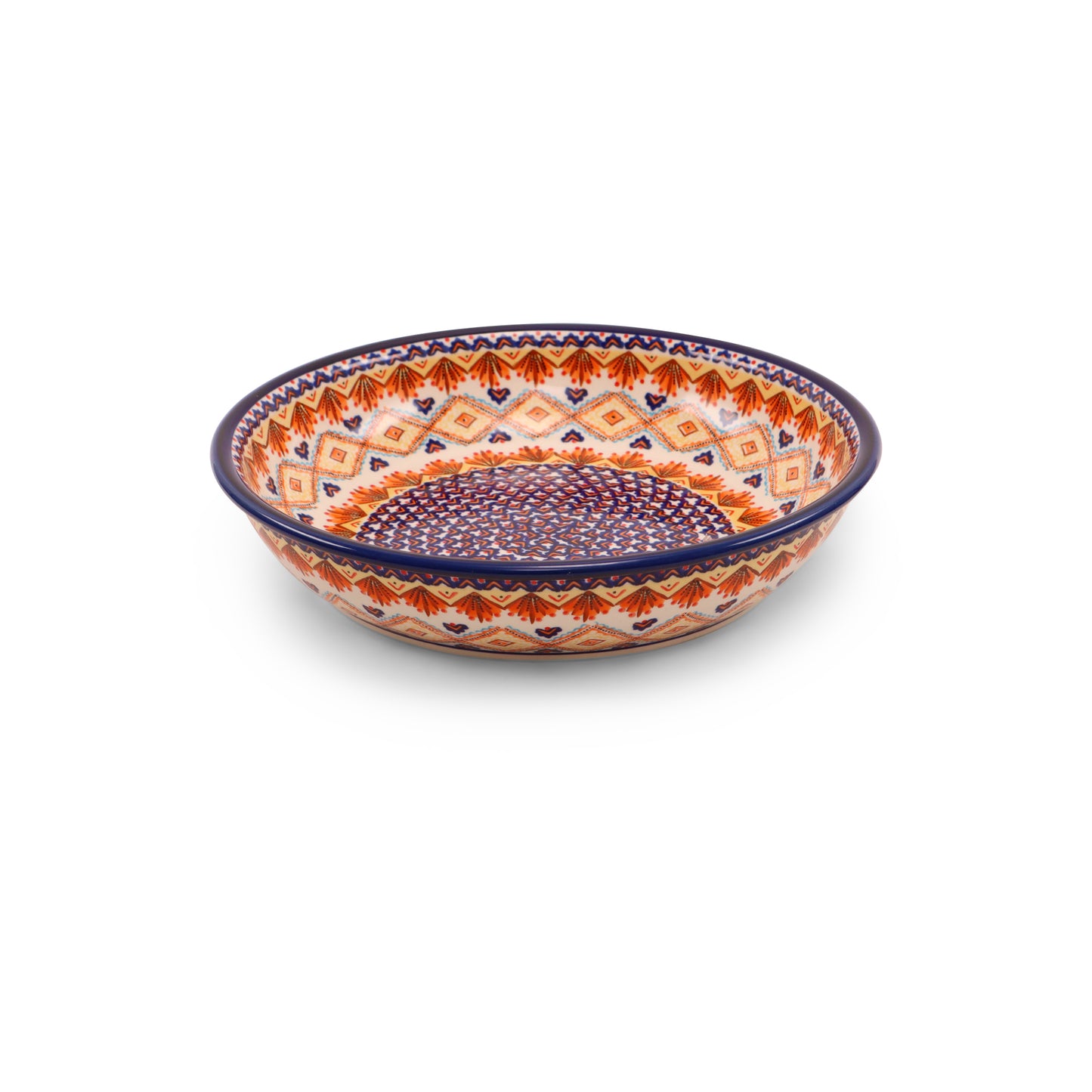 2.2L XL Shallow Bowl. Pattern: Aztec