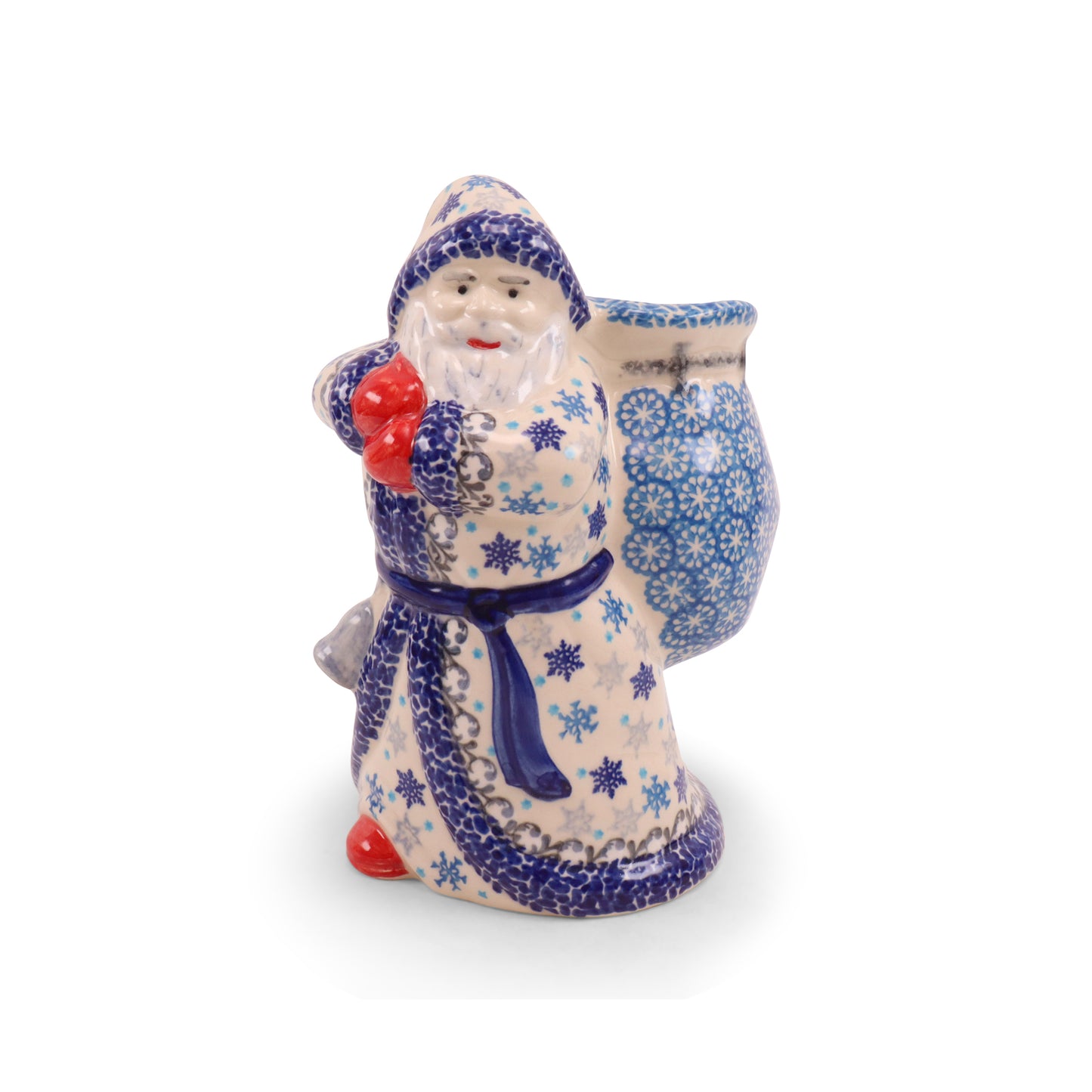 5"x6"x8" Santa Claus with Bag. Pattern: Soft Snow