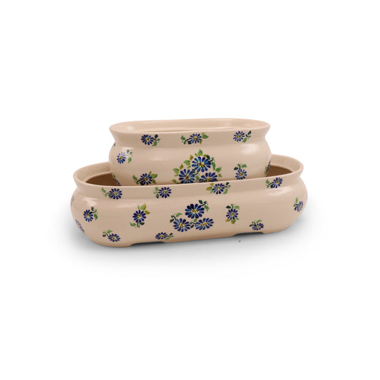 8"x4.5"x3" Flower Pot Cover. Pattern: Morning With Daisy B