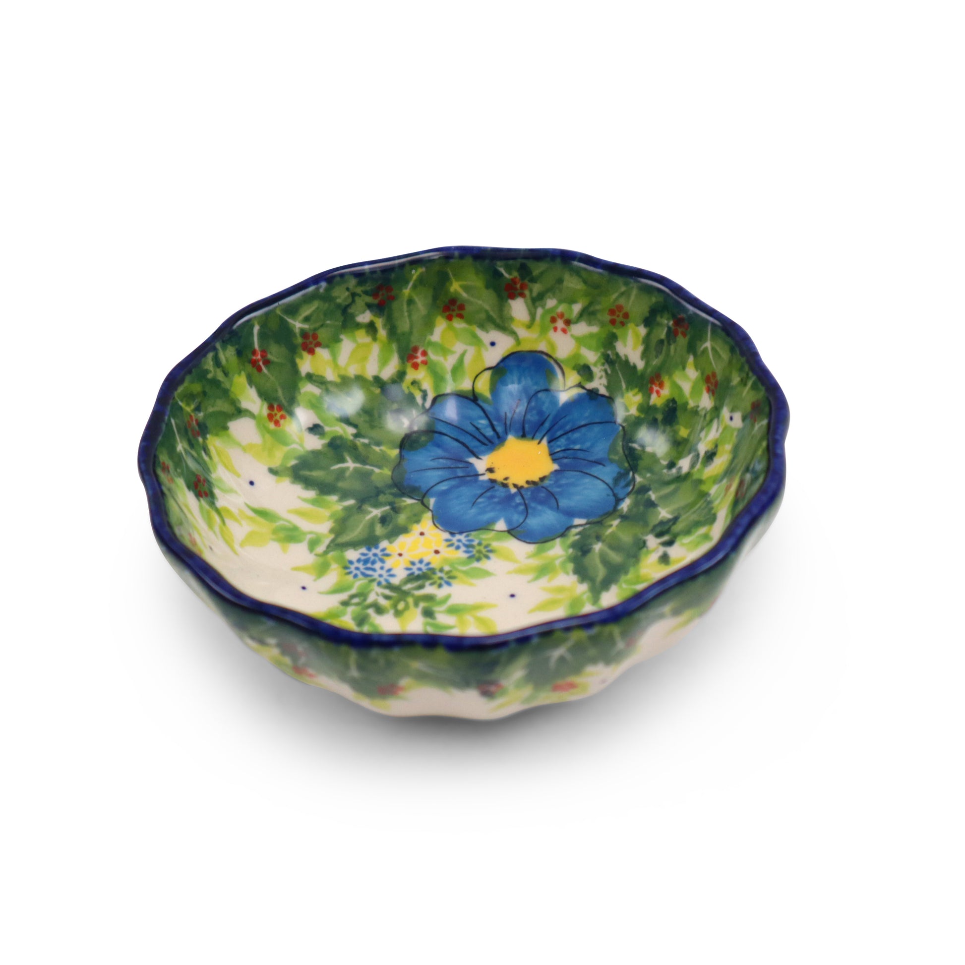 4.5" Scallop Bowl.Pattern: Royal Poppy