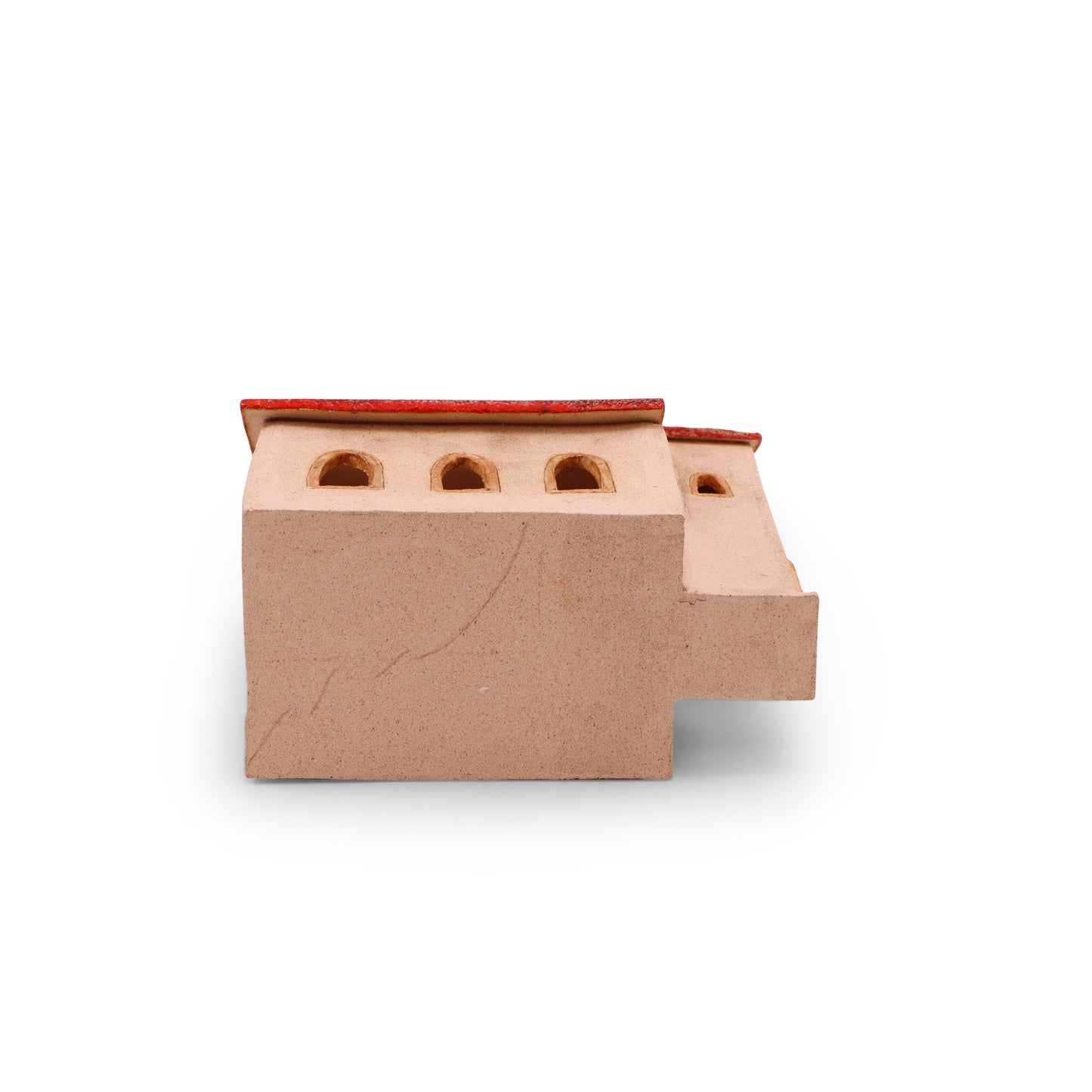 7"x4"x7.5" Cathedral Luminary. Pattern: Red Roof