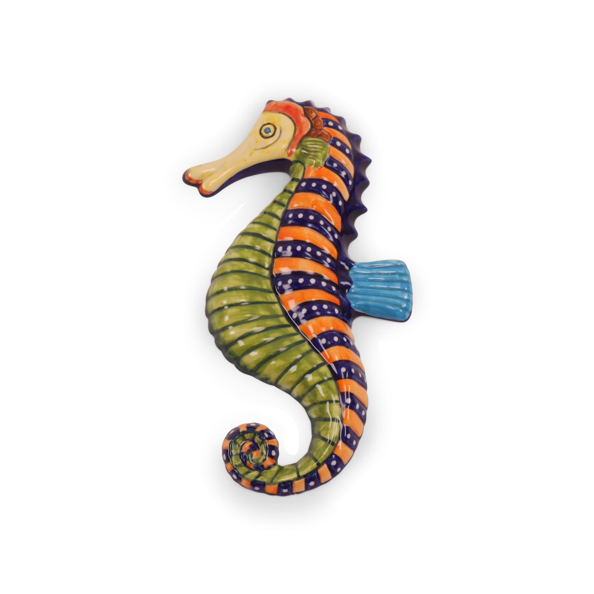 9"x5" Sea Horse Figurine. Pattern: Rainbow