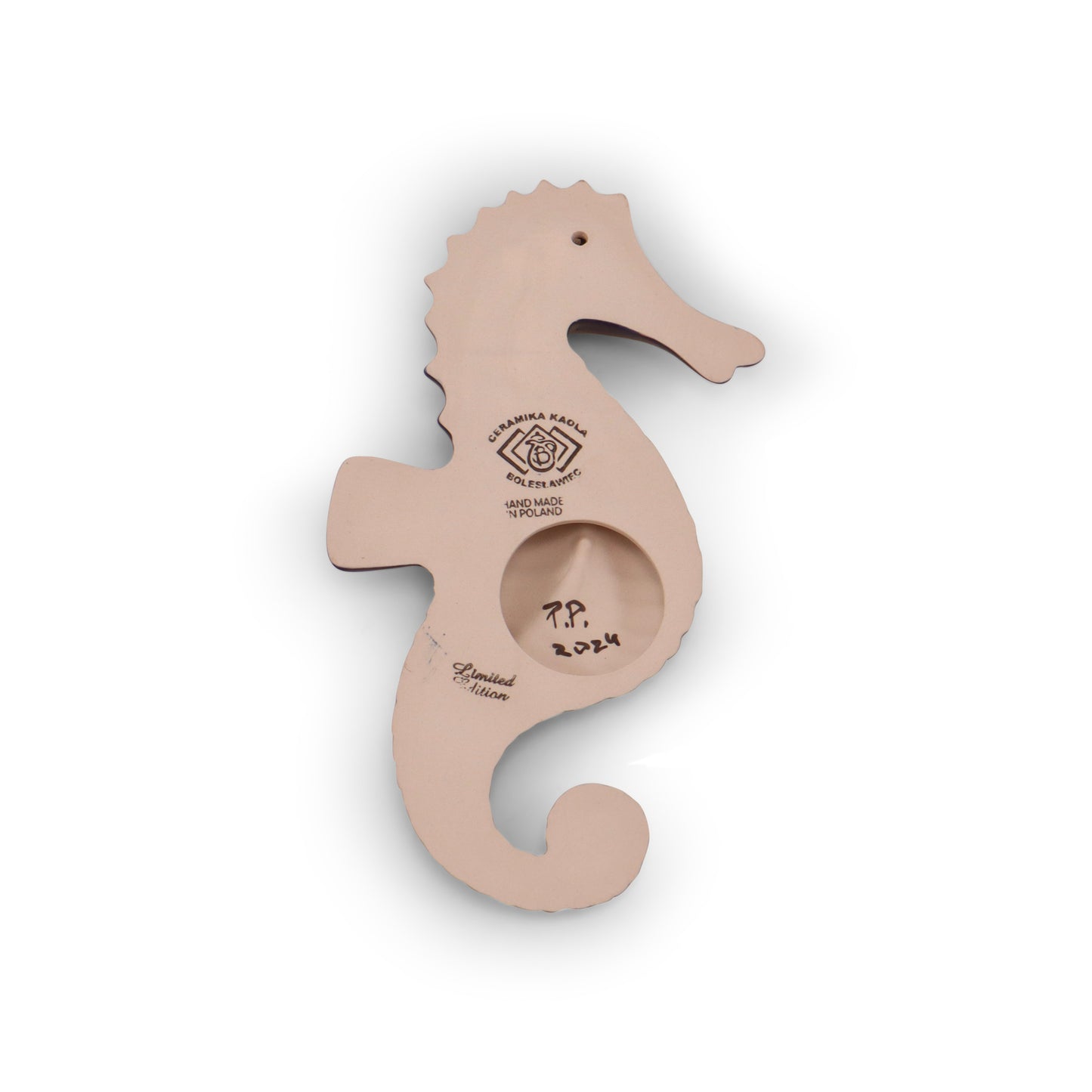 9"x5" Sea Horse Figurine. Pattern: Rainbow