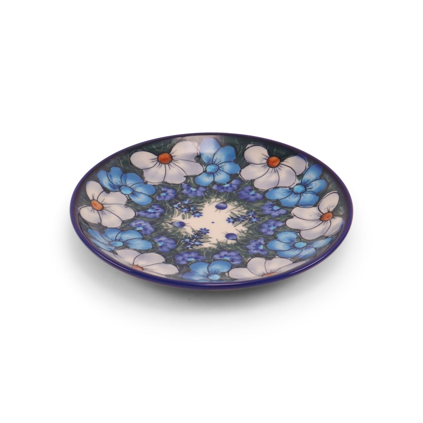 7.5" Round Trivet. Pattern: Cool Blues