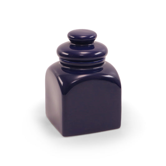 5"x5"x7" Container With Lid. Pattern: Cobalt