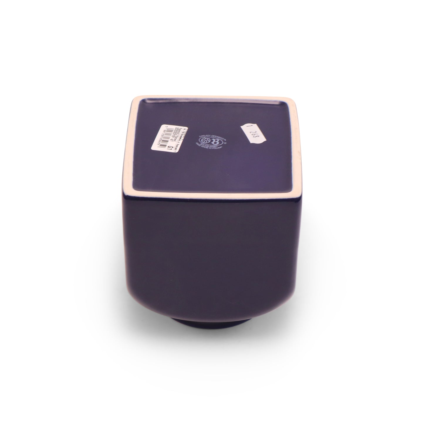5"x5"x7" Container With Lid. Pattern: Cobalt
