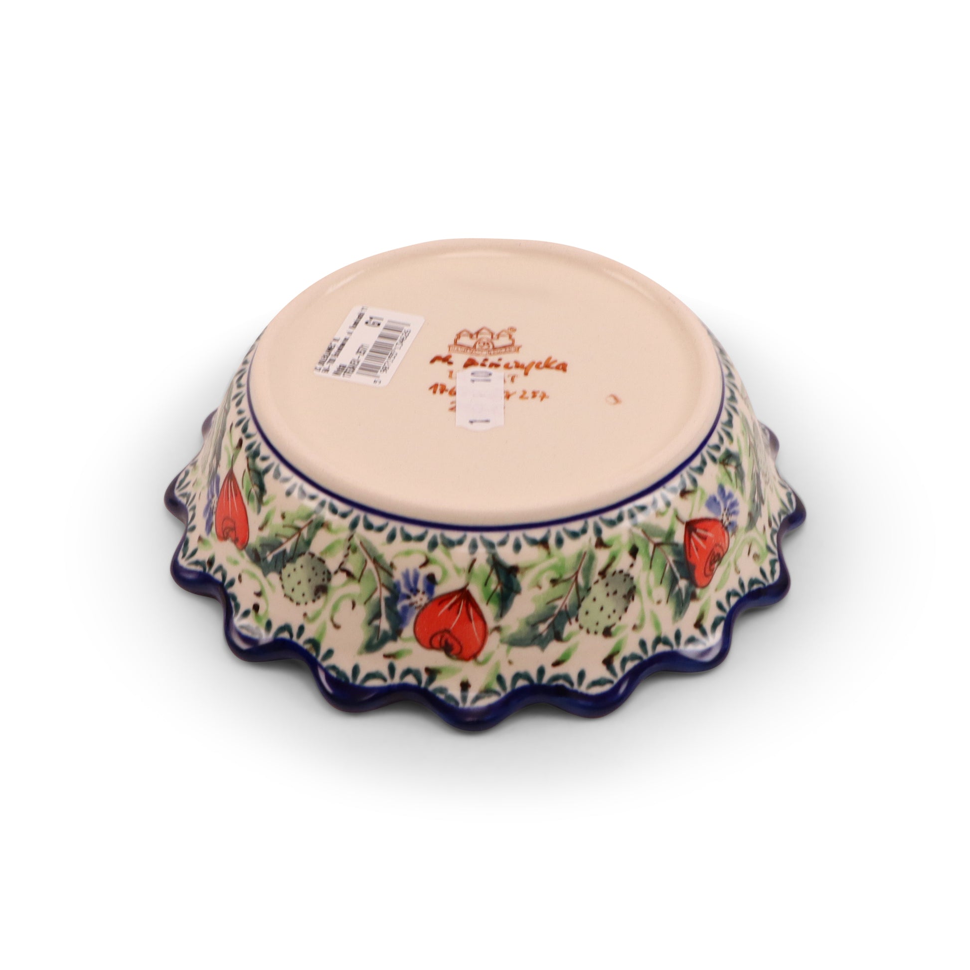 6"x2" Wavy Bowl. Pattern: Country Poppy