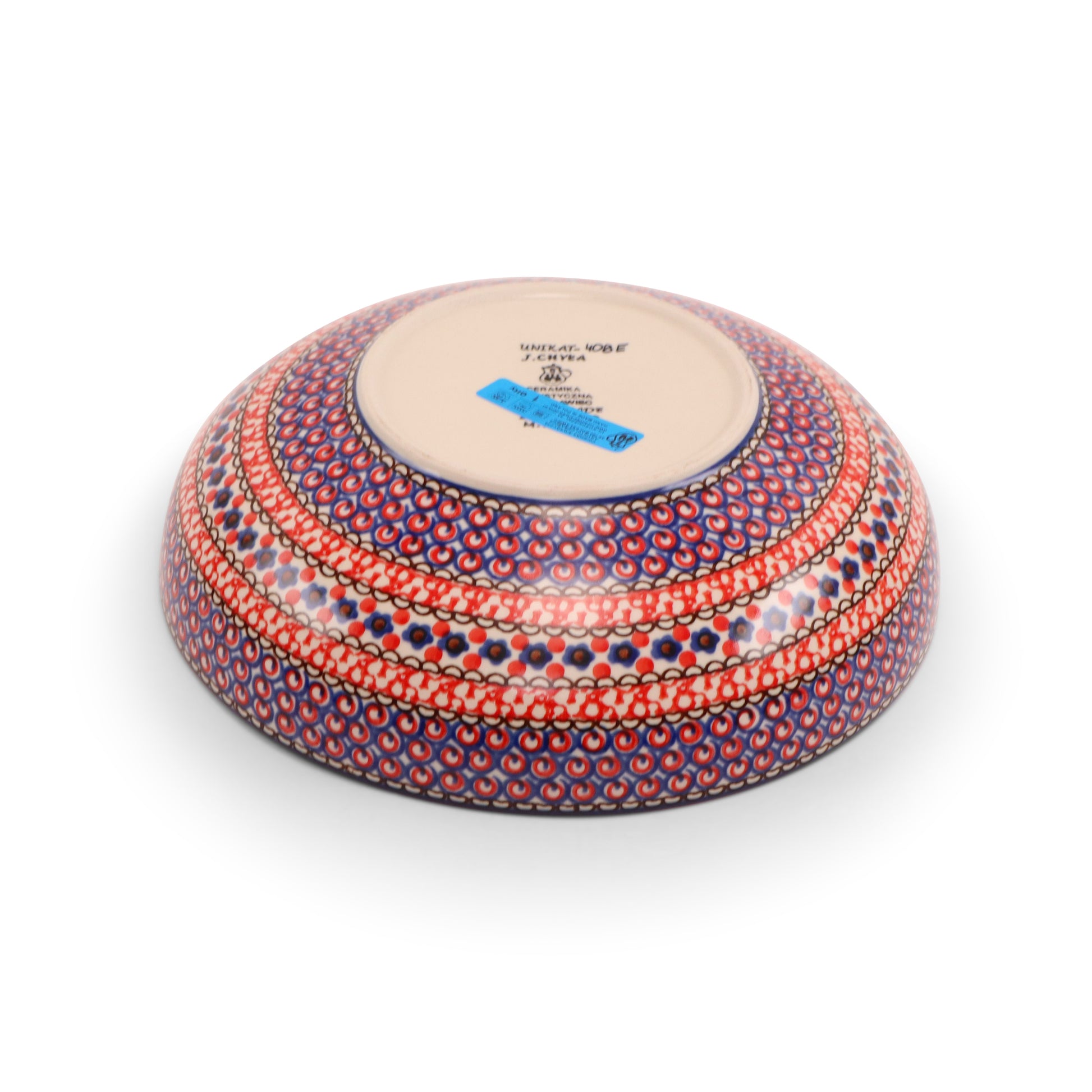 8.5"x2" Round Shallow Bowl.Pattern: Scarlet Poppy
