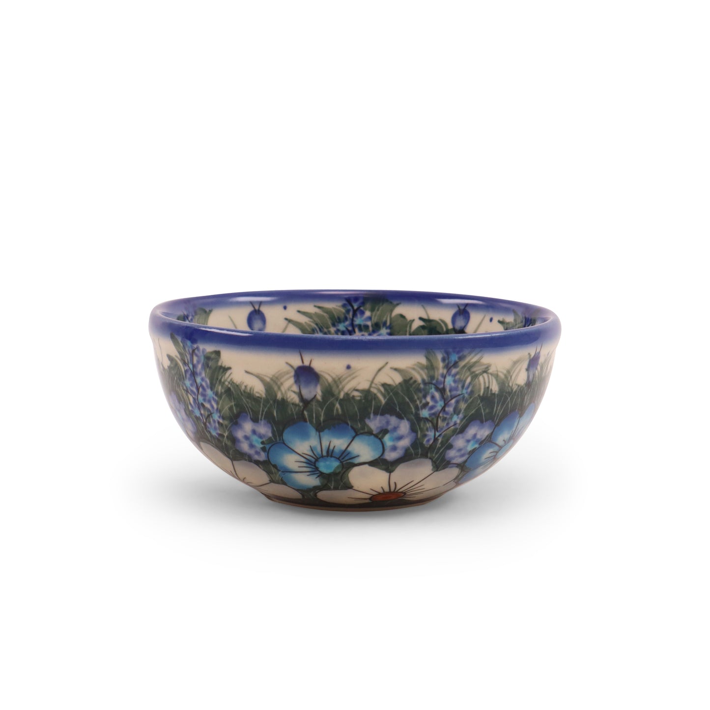 5" Rimmed Bowl. Pattern: Cool Blues