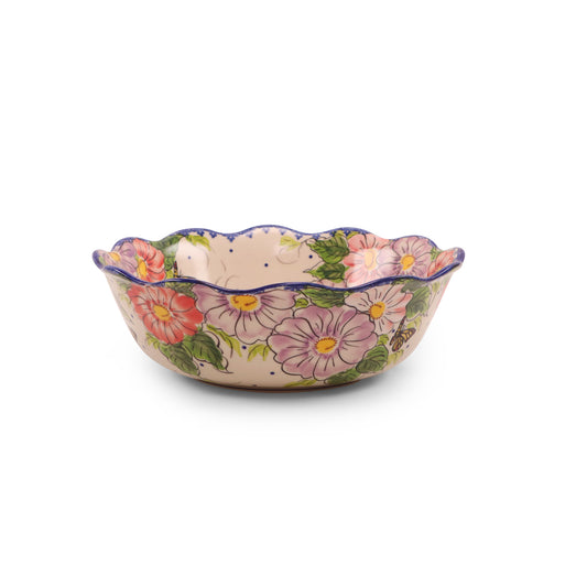 12" Kora Serving Bowl. Pattern: First Blush