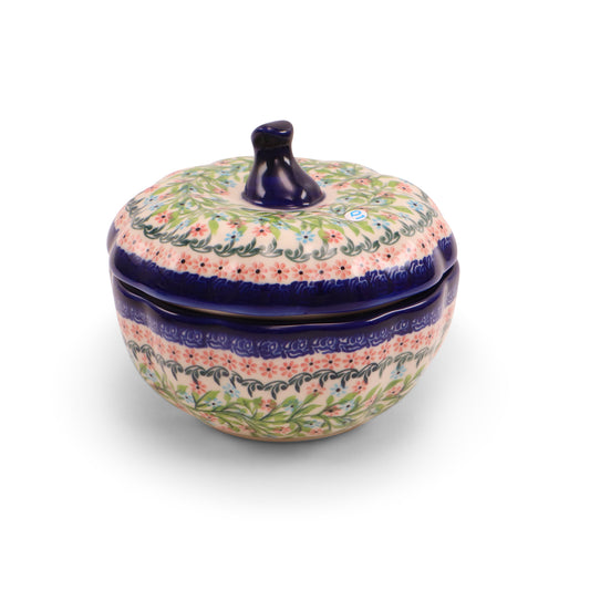 6"x3" Pumpkin Container.Pattern: Picnic Party