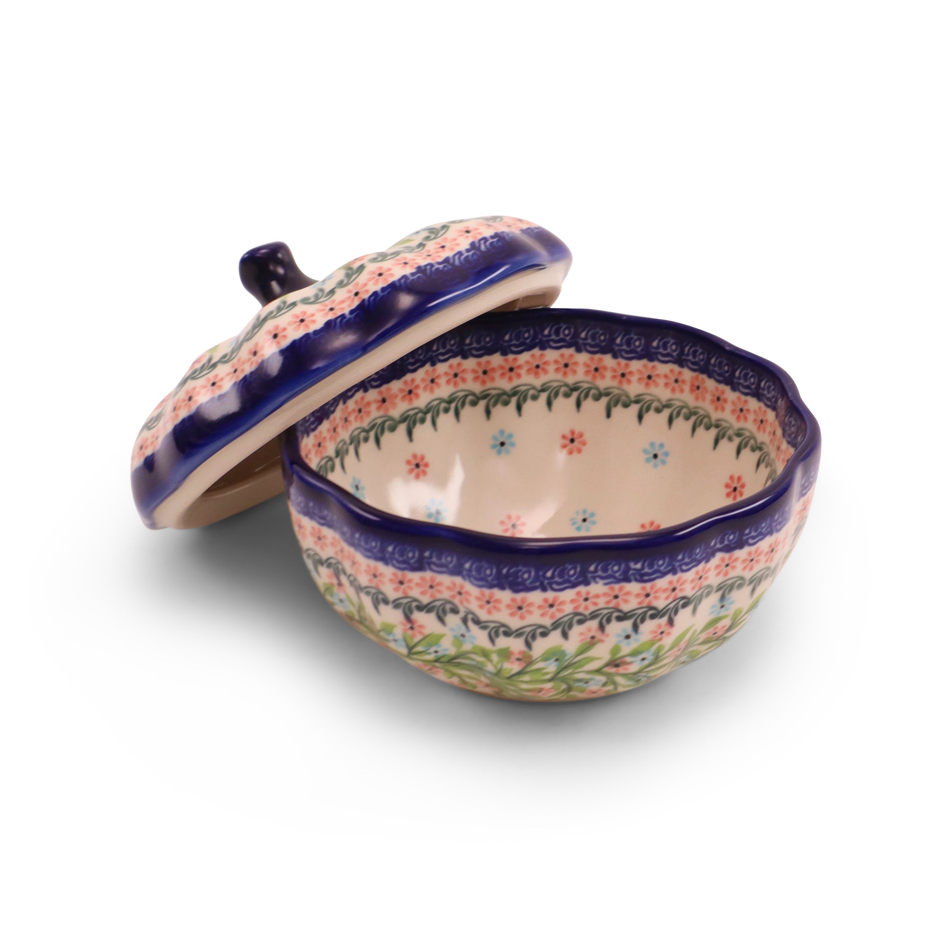6"x3" Pumpkin Container.Pattern: Picnic Party