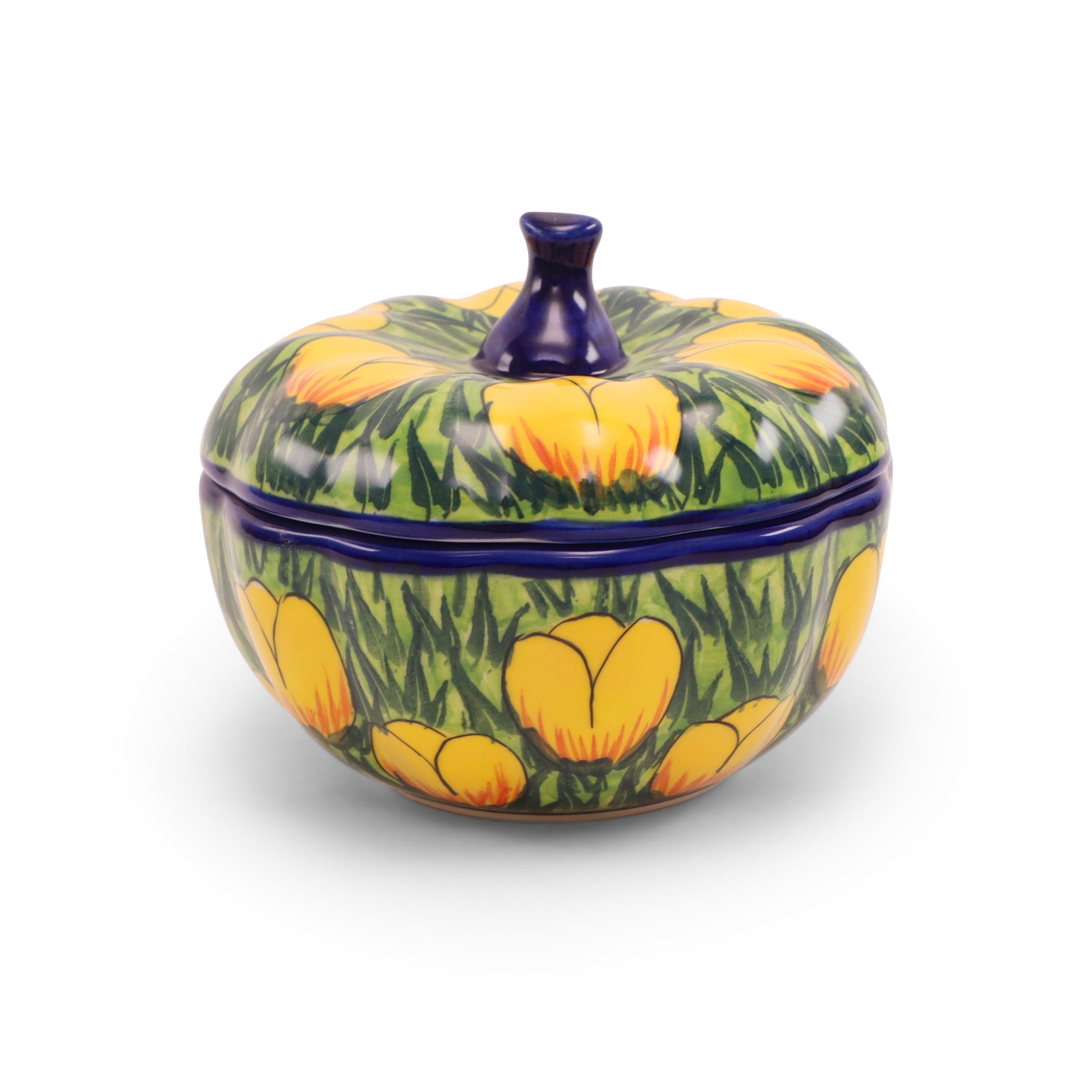 6"x3" Pumpkin Container.Pattern: Blast of Sunshine