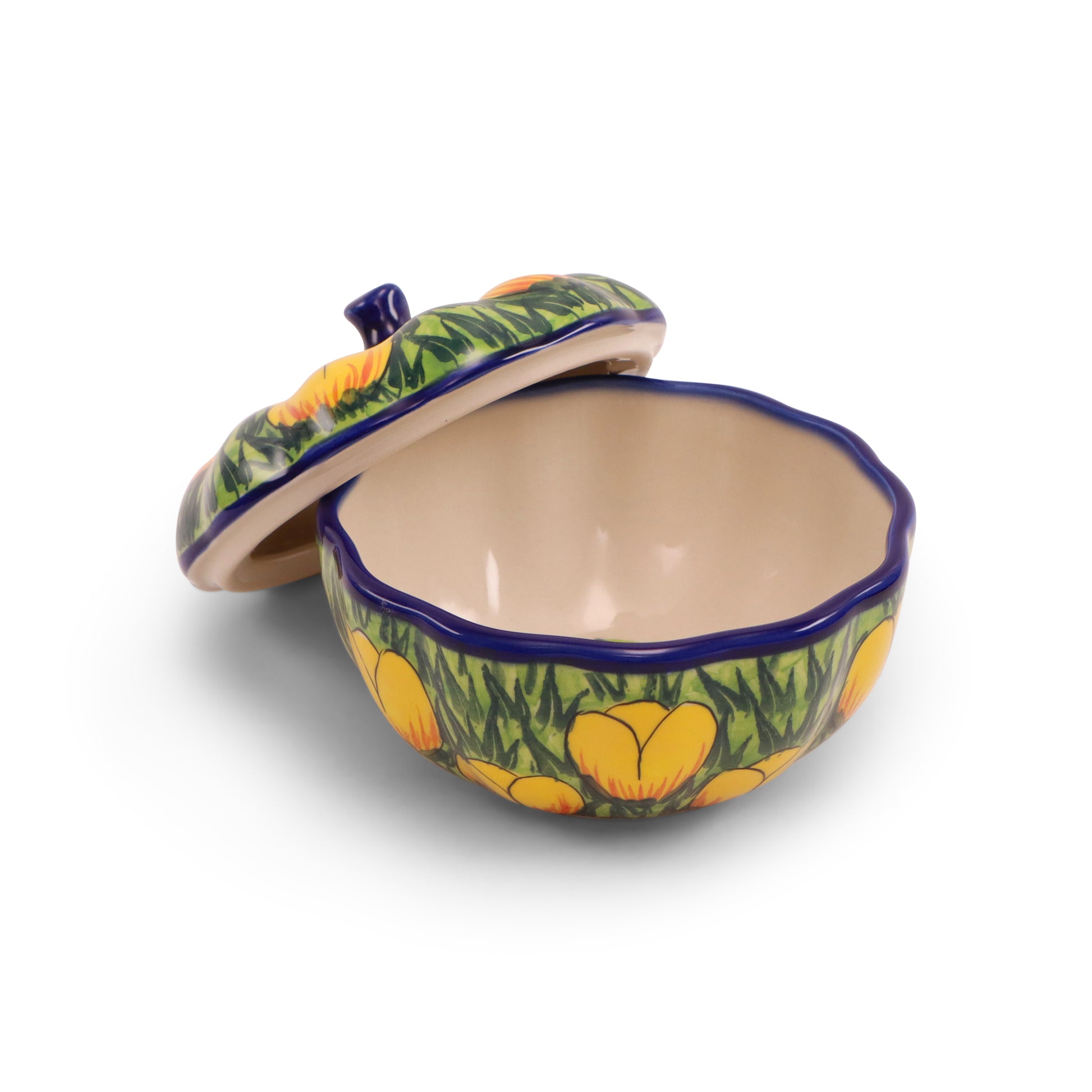 6"x3" Pumpkin Container.Pattern: Blast of Sunshine