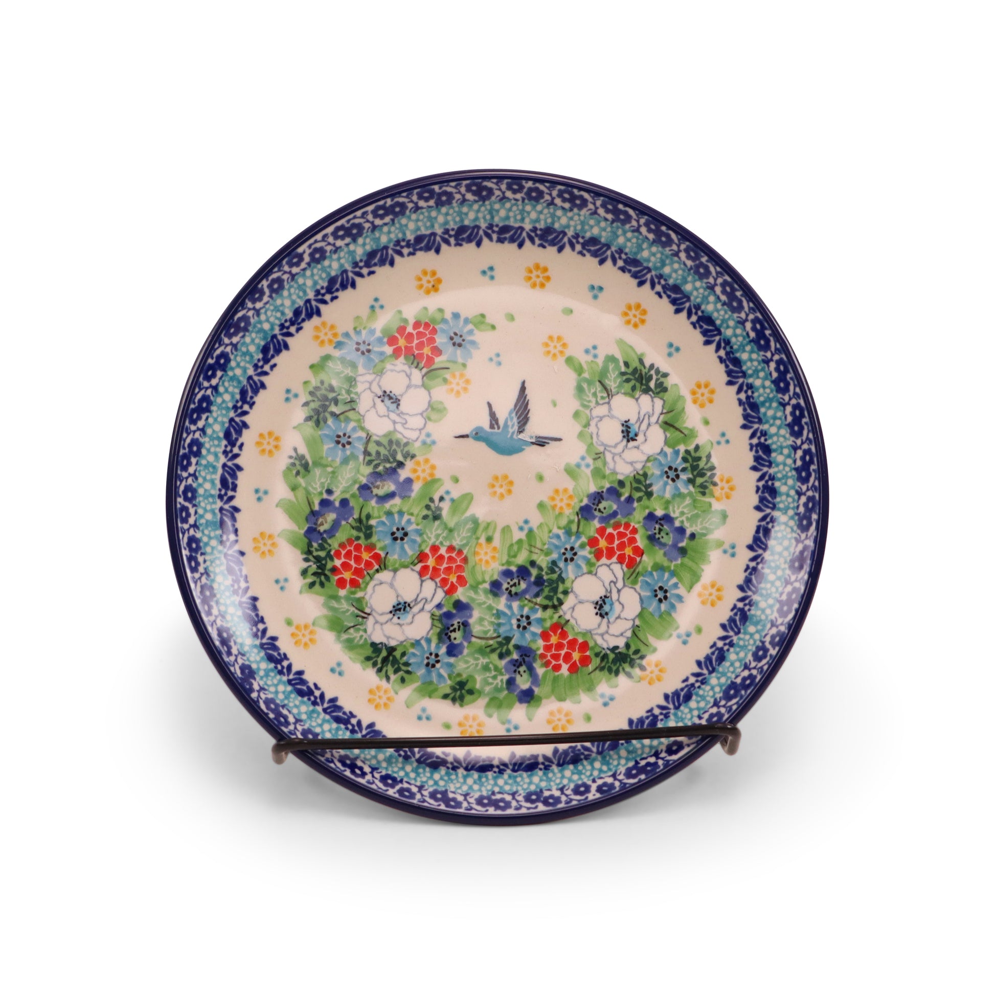 8" Dessert Plate.Pattern: Hummingbird Bliss