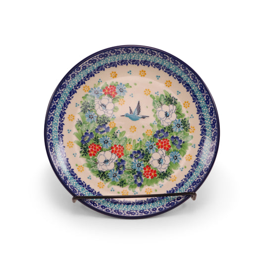 8" Dessert Plate.Pattern: Hummingbird Bliss