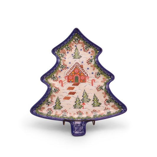 13"x11" Tree Platter .Pattern: Cozy Winter
