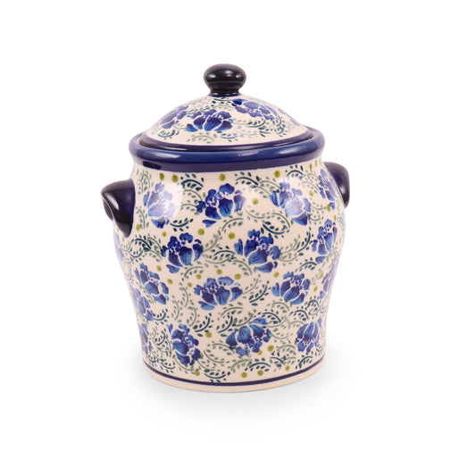 1.5L Canister with Lid. Pattern: Bristol Blues
