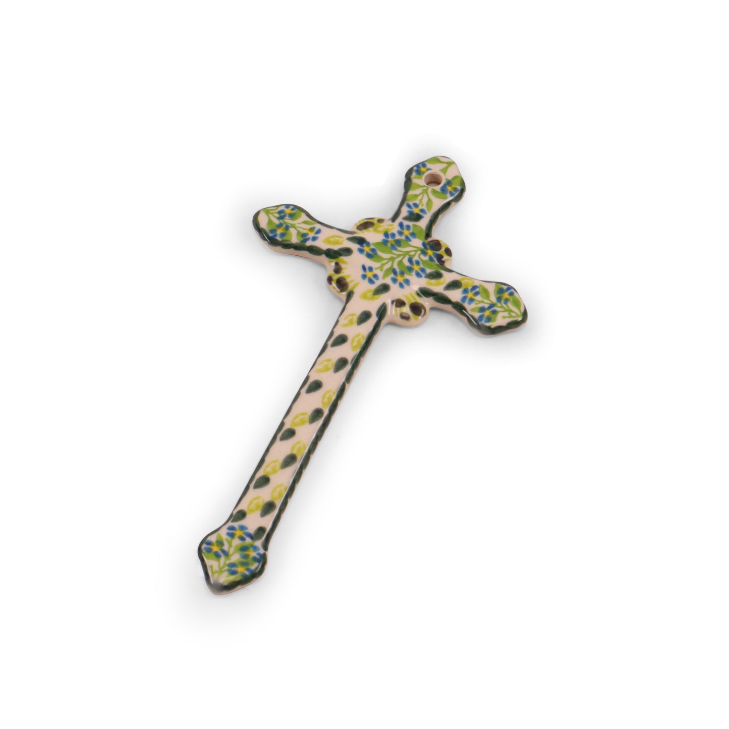 3.5"x6.5" Skinny Cross. Pattern: Greenery