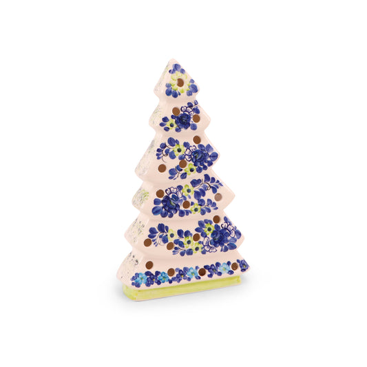 6.5"x11" Christmas Tree Figurine. Pattern: Cobalt Key