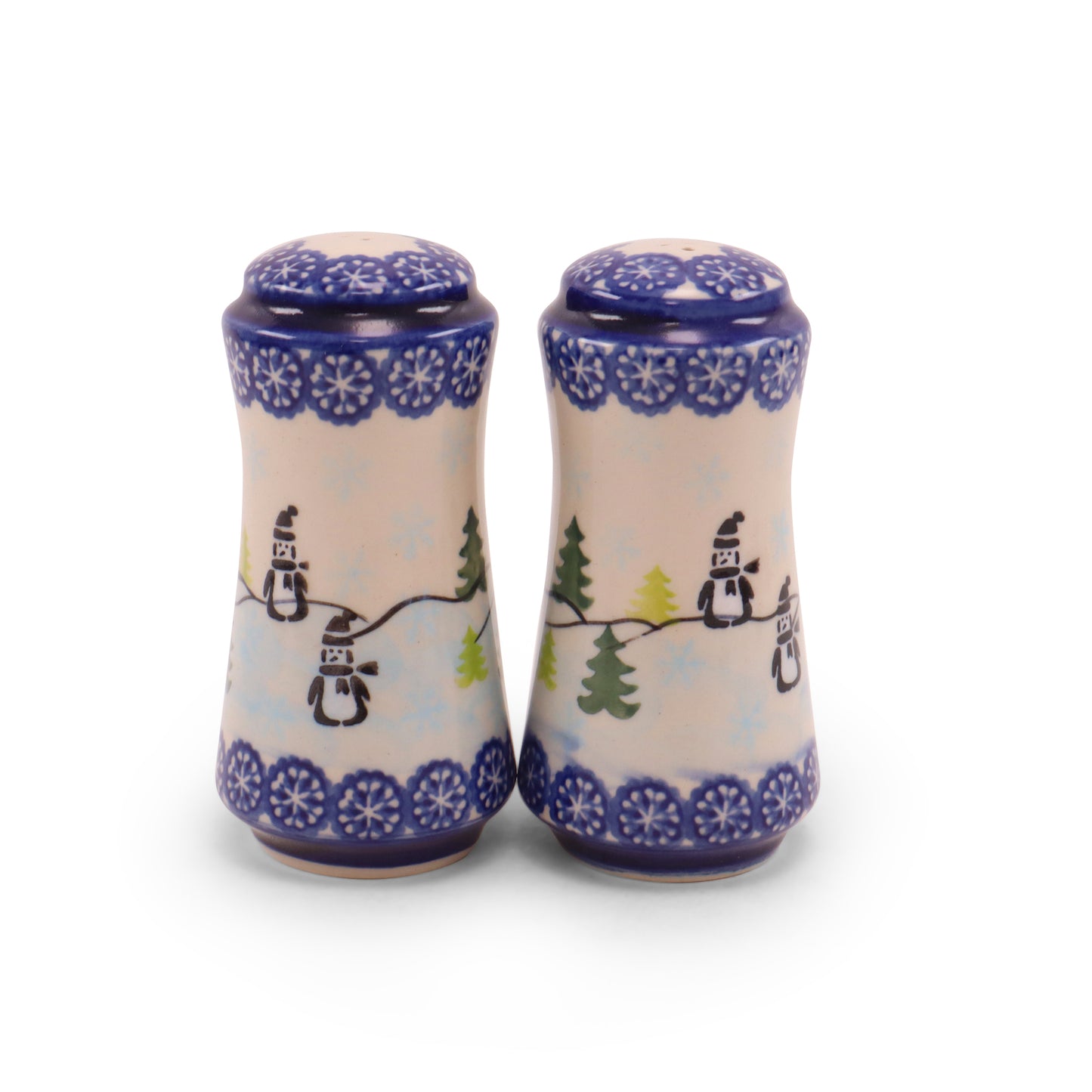 2.5"x5" Salt and Pepper Shaker Set. Pattern: Snowmen