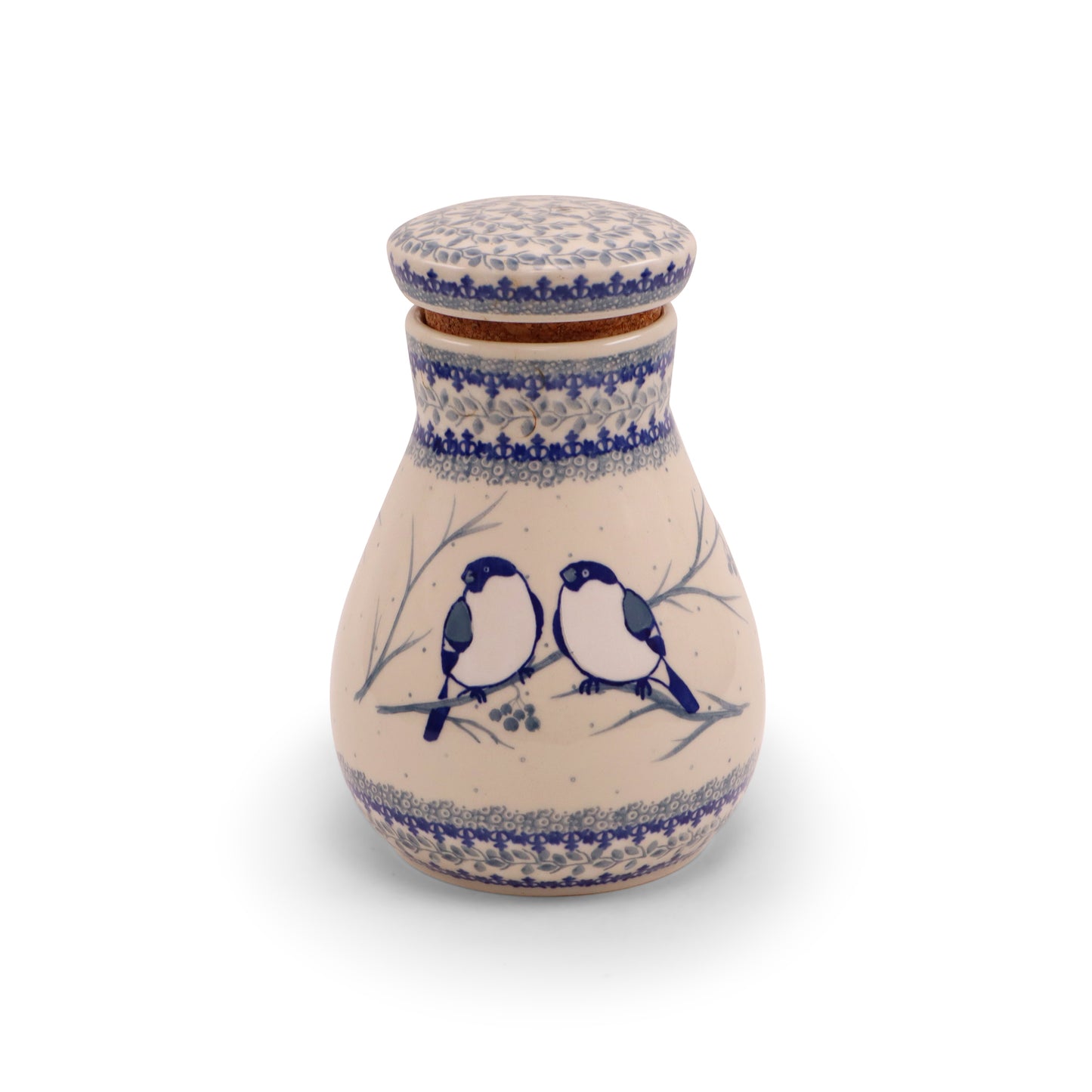 8"x5.5" Container with Cork Lid.Pattern: Chilled Couple