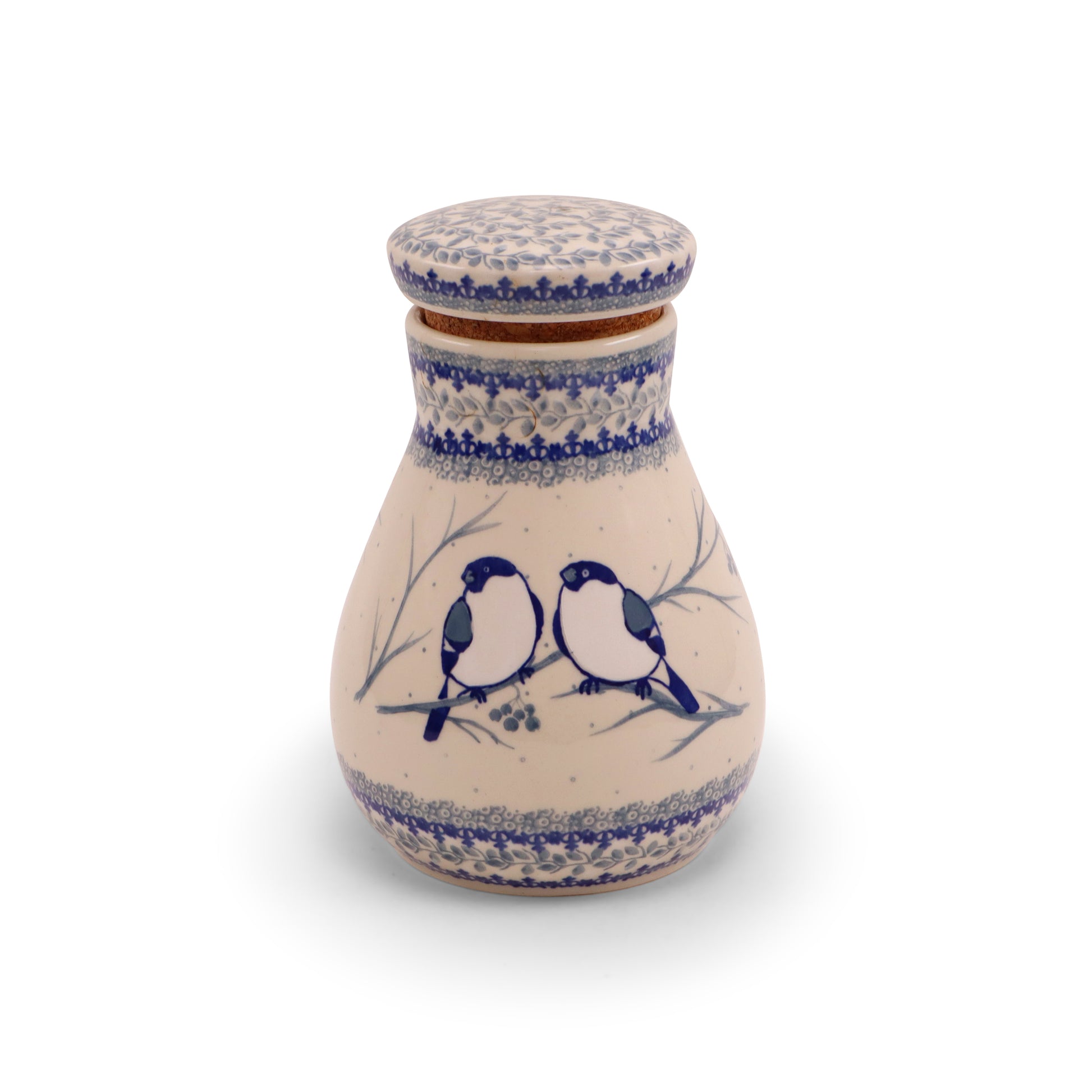 8"x5.5" Container with Cork Lid.Pattern: Chilled Couple