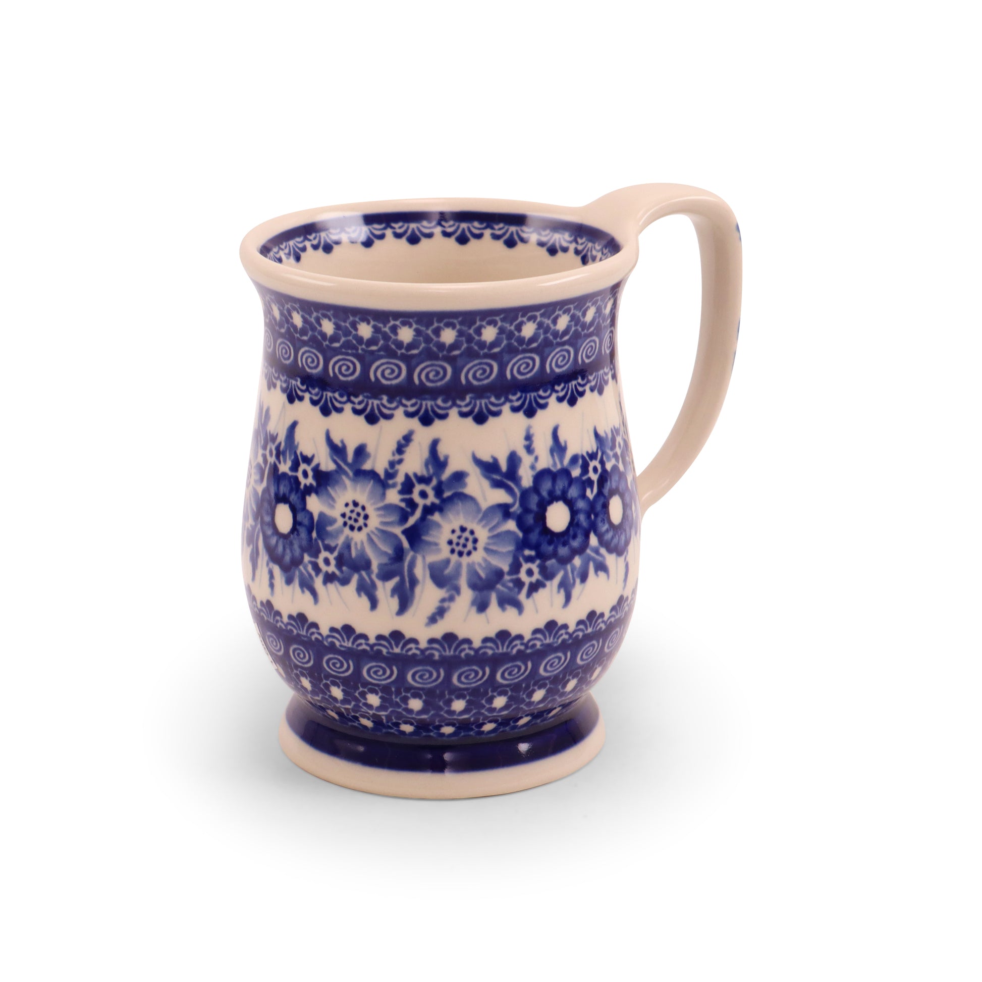 16oz Anka Mug.Pattern: Cobalt Meadow