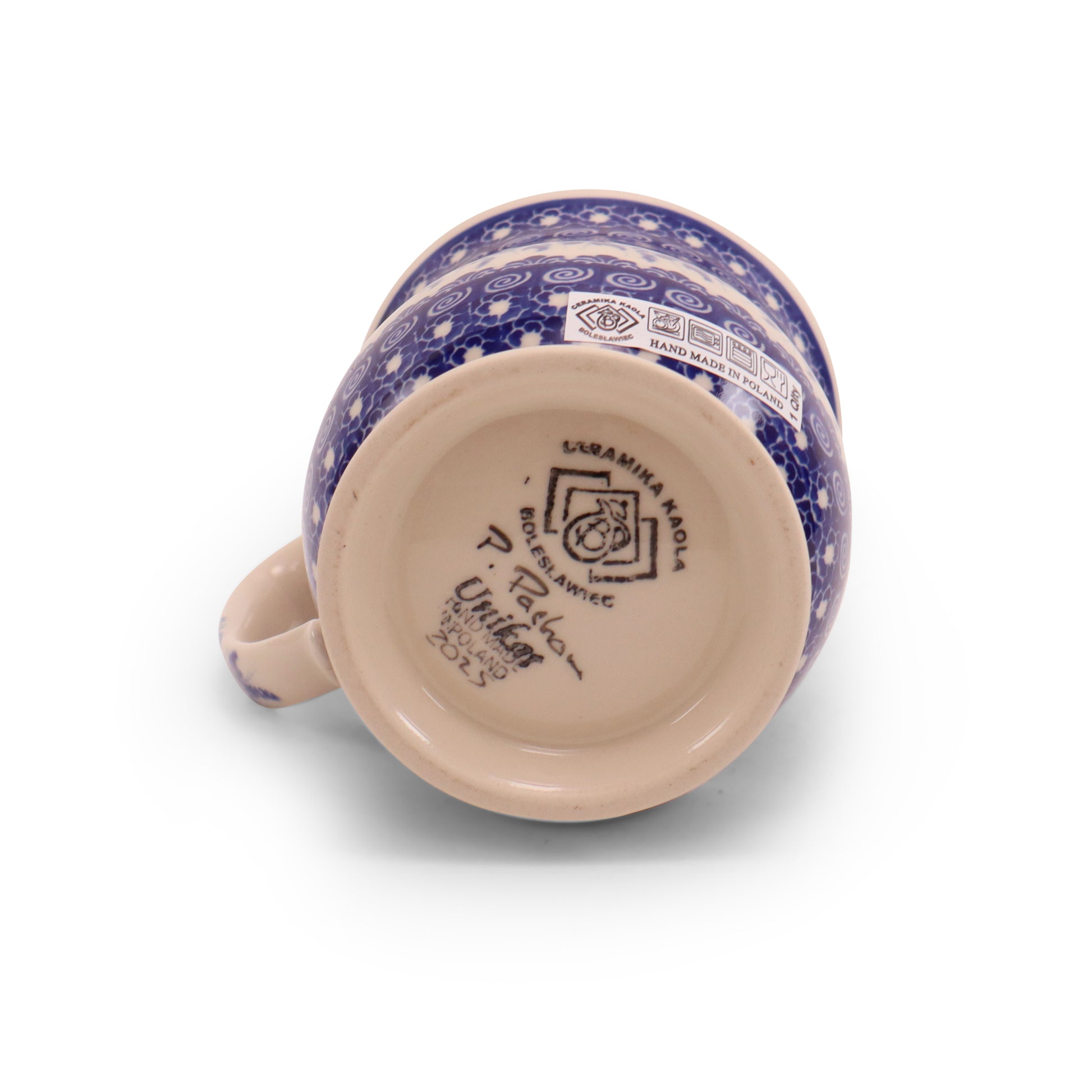 16oz Anka Mug.Pattern: Cobalt Meadow
