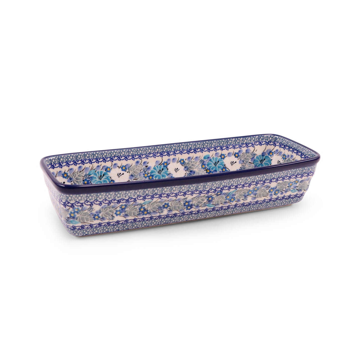 12"x4.5" Long Rectangular Baker. Pattern: Cloud 9