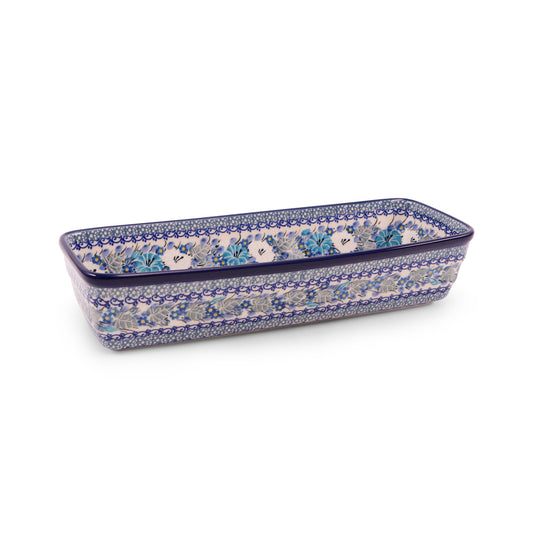12"x4.5" Long Rectangular Baker. Pattern: Cloud 9