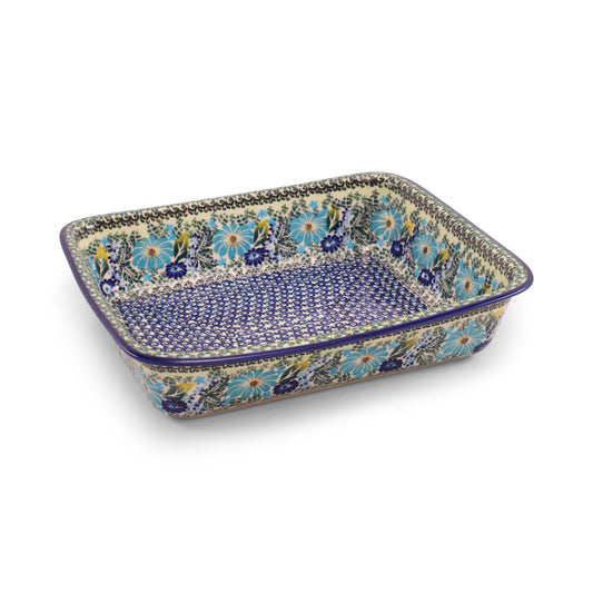11"x13"x3" Rectangular Baker.Pattern: Cornflower Craze