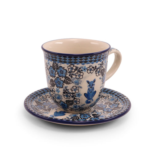 8oz Cup and Saucer.Pattern: Foxy Flair