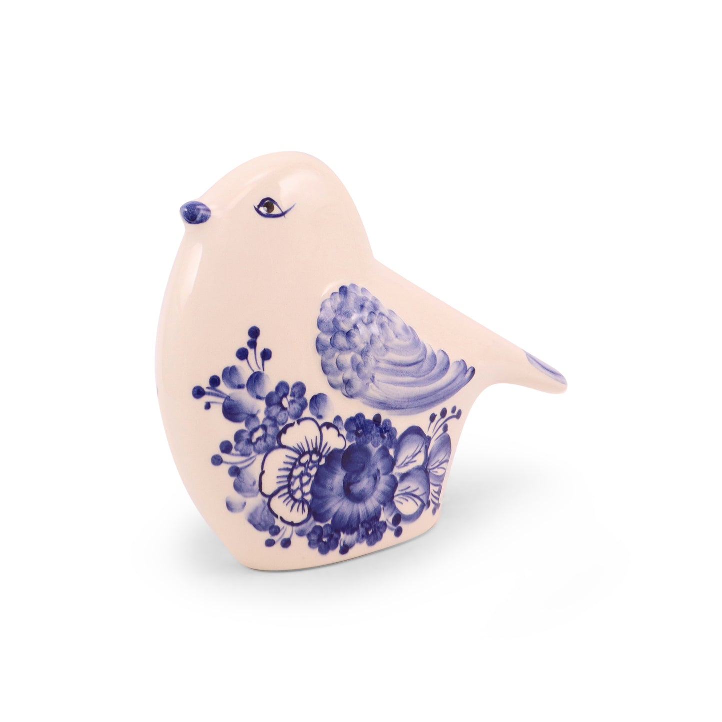 8.5"x7" Flat Bird Figurine. Pattern: Cobalt