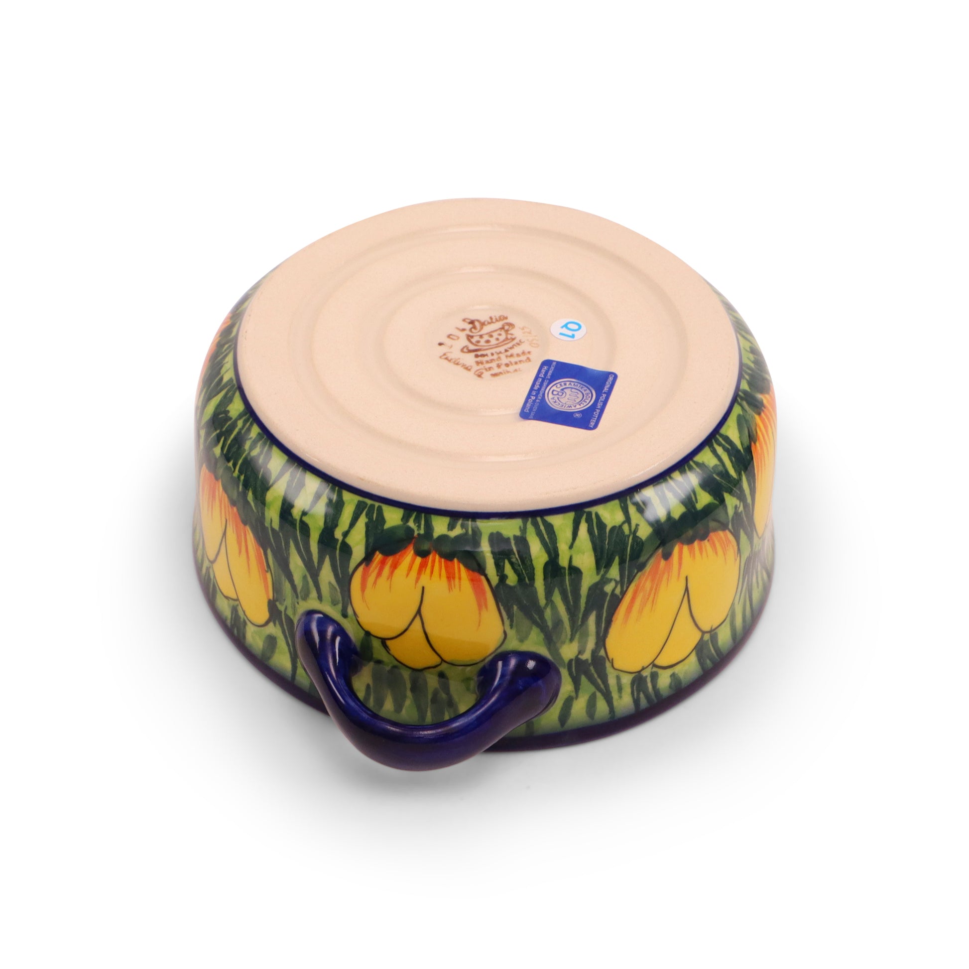 6.5"x2.5" Round Baker with Handles.Pattern: Blast of Sunshine