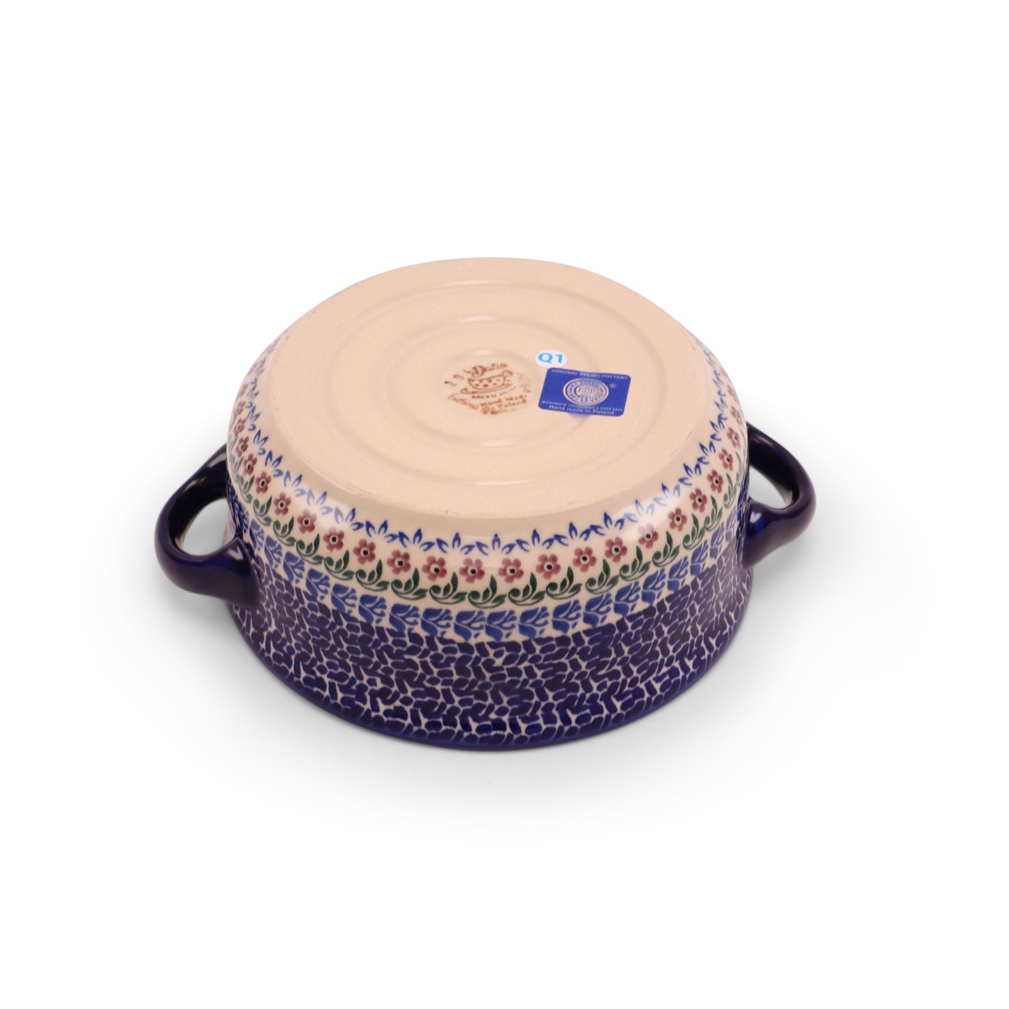 6.5"x2.5" Round Baker with Handles.Pattern: Sherbet Blush