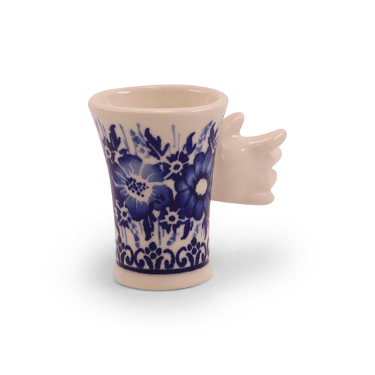 Friendly Shot Glass.Pattern: Cobalt Meadow